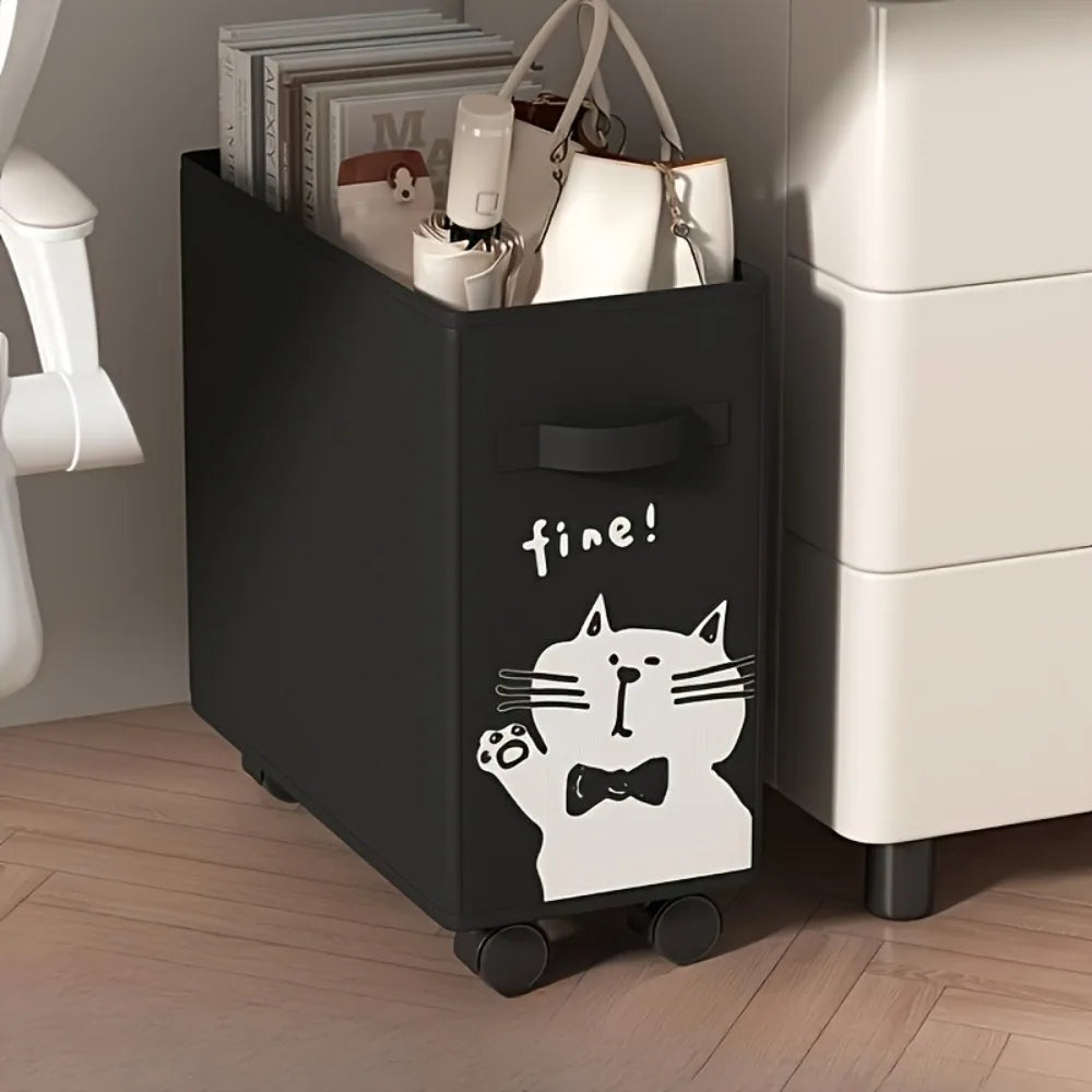 Under-Desk Rolling Storage Cart – Multi-Tier Mobile Organizer