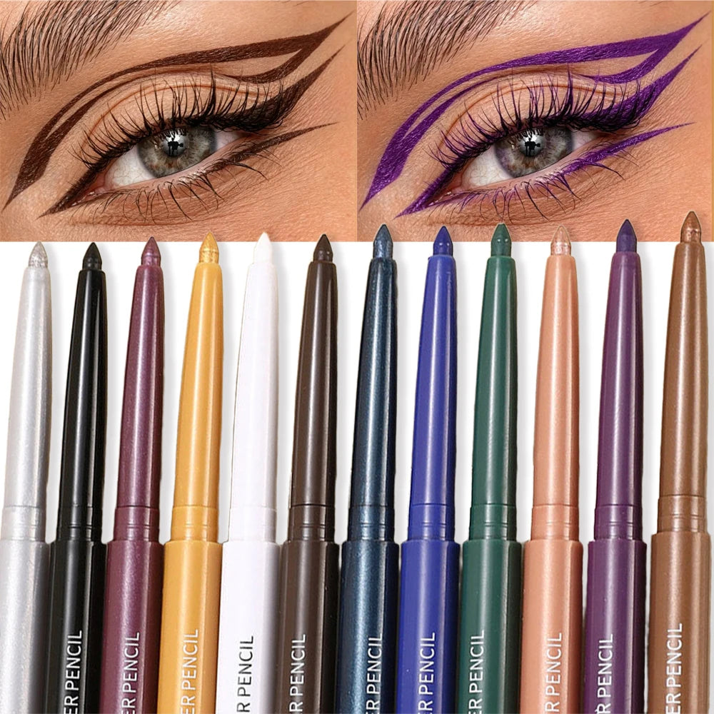 Waterproof Gel Eyeliner Pencil – Matte & Shimmer, 10 Colors