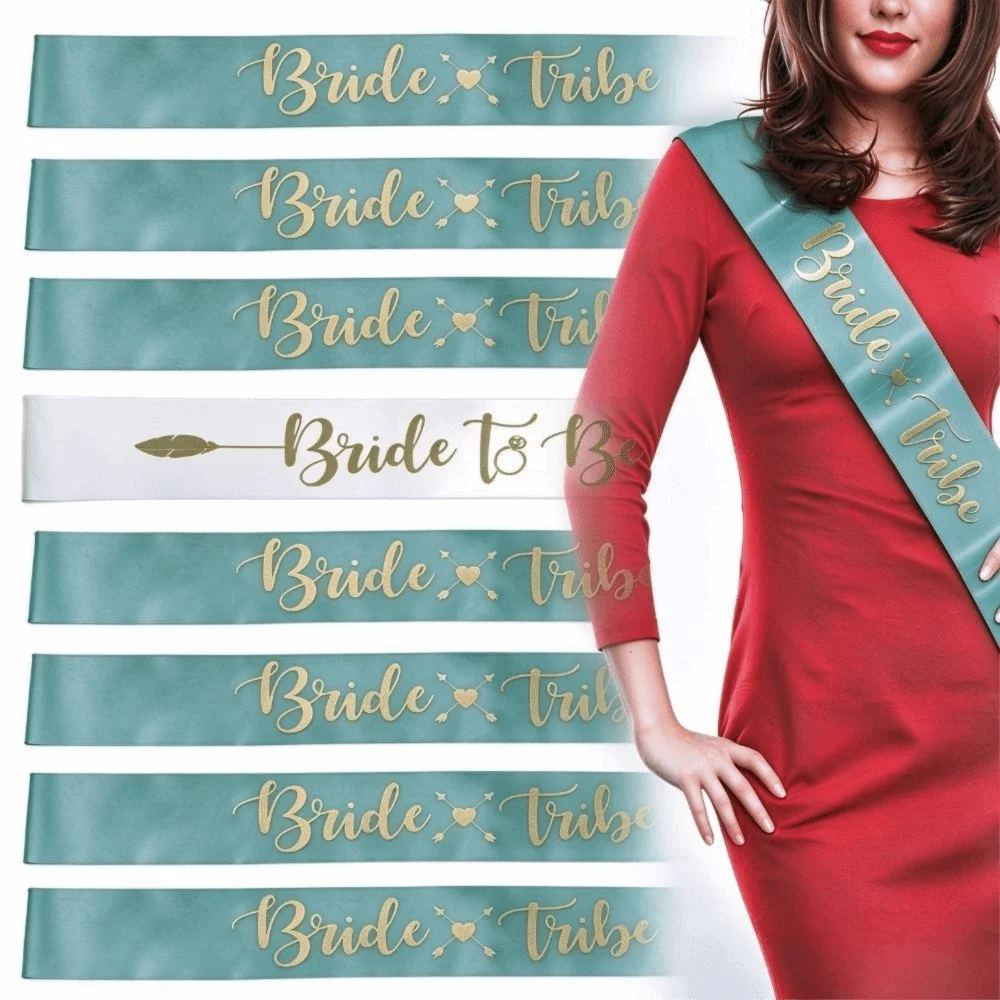 8-Piece Bridal Satin Sash Set – Bride to Be & Bridesmaid