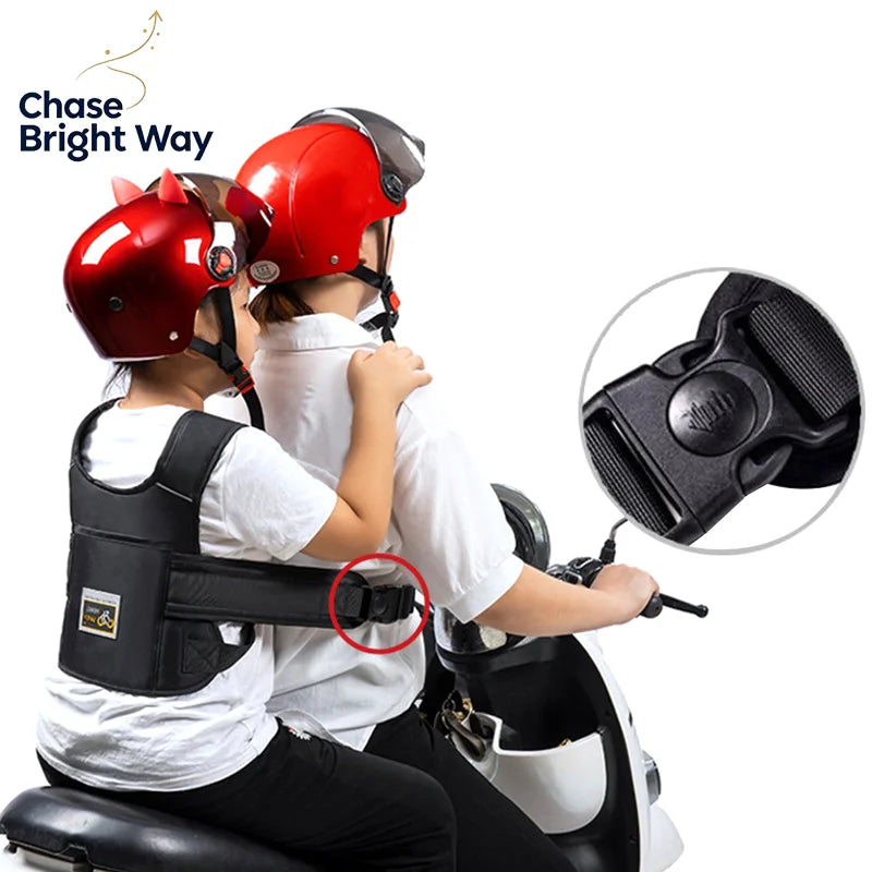 Kids Motorcycle Rear Seat Safety Harness – Adjustable & Reflective