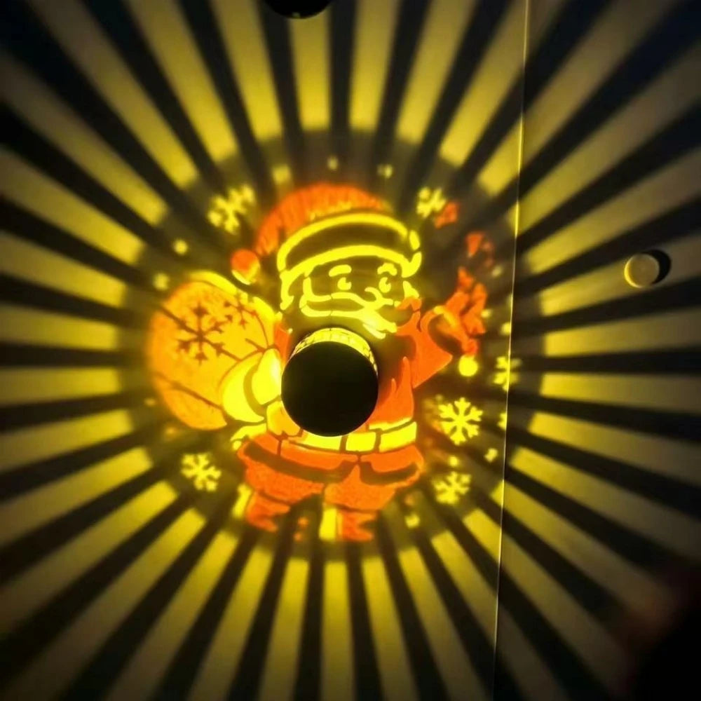 Solar Santa Claus Projection Wall Light | Christmas Garden Lamp