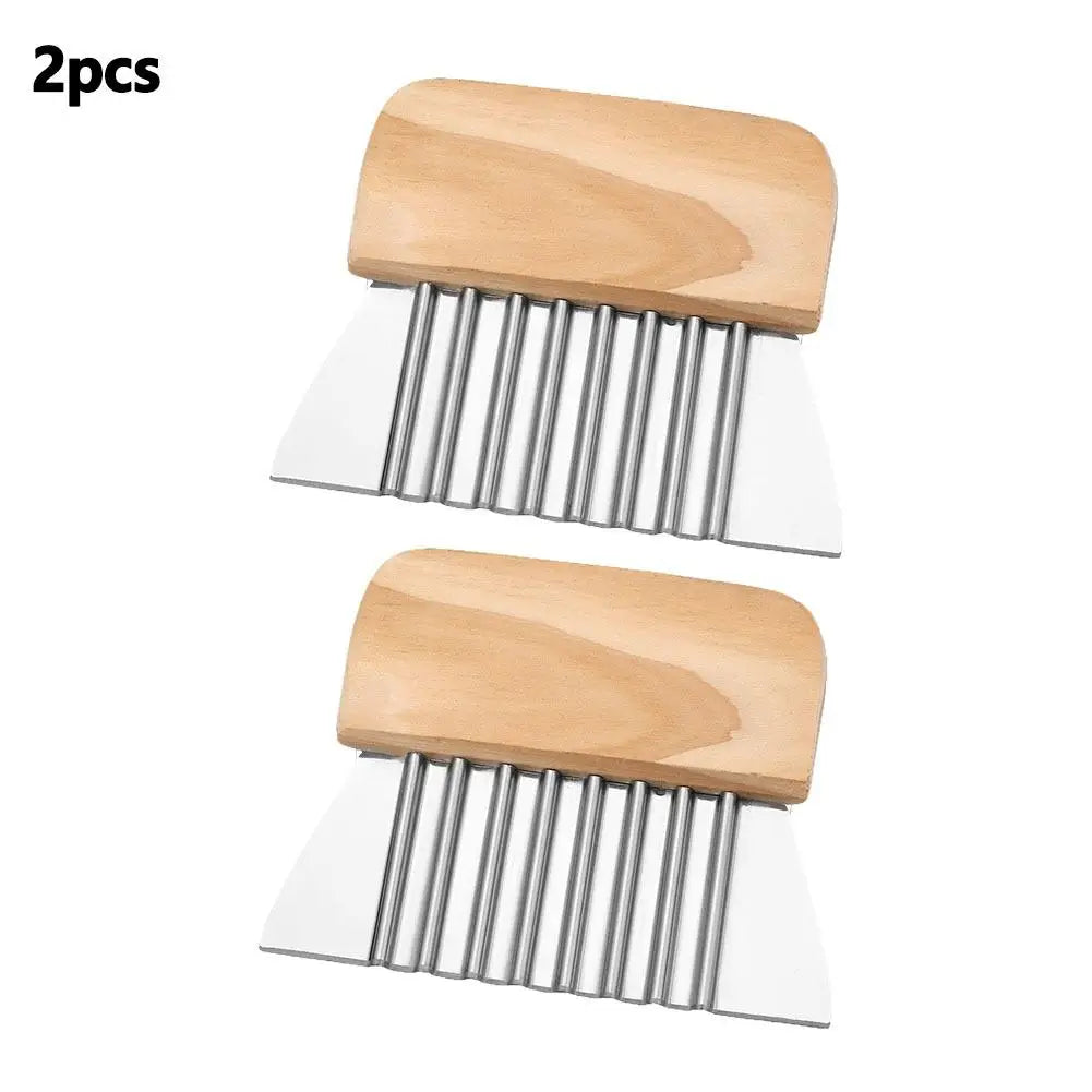 Wavy Vegetable Slicer – Stainless Steel Crinkle Cut Knife