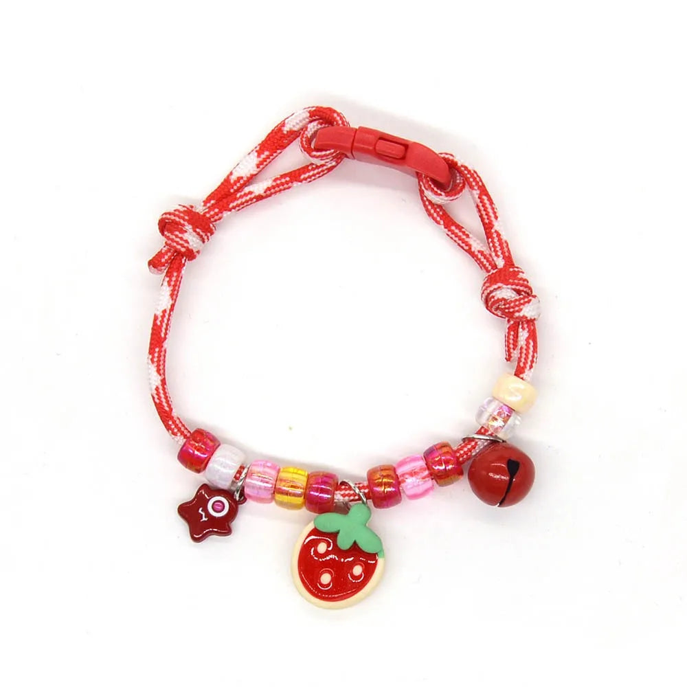 Colorful Braided Cat Collar with Bells – Adjustable Fit