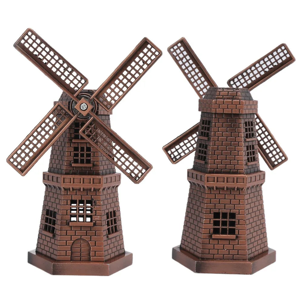 Vintage Red Bronze Windmill Ornament – Alloy Home Decor