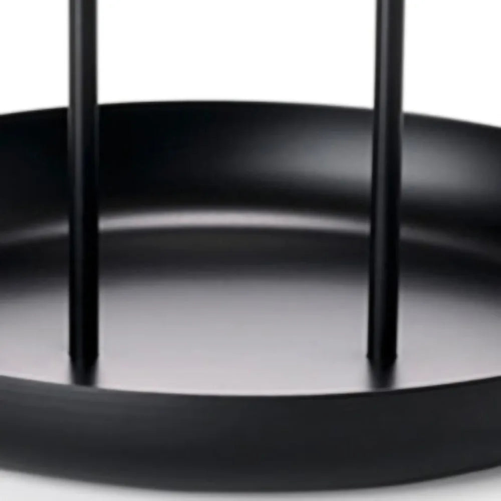 Aluminum Alloy Round Serving Tray with Handle | Modern Metal Tray