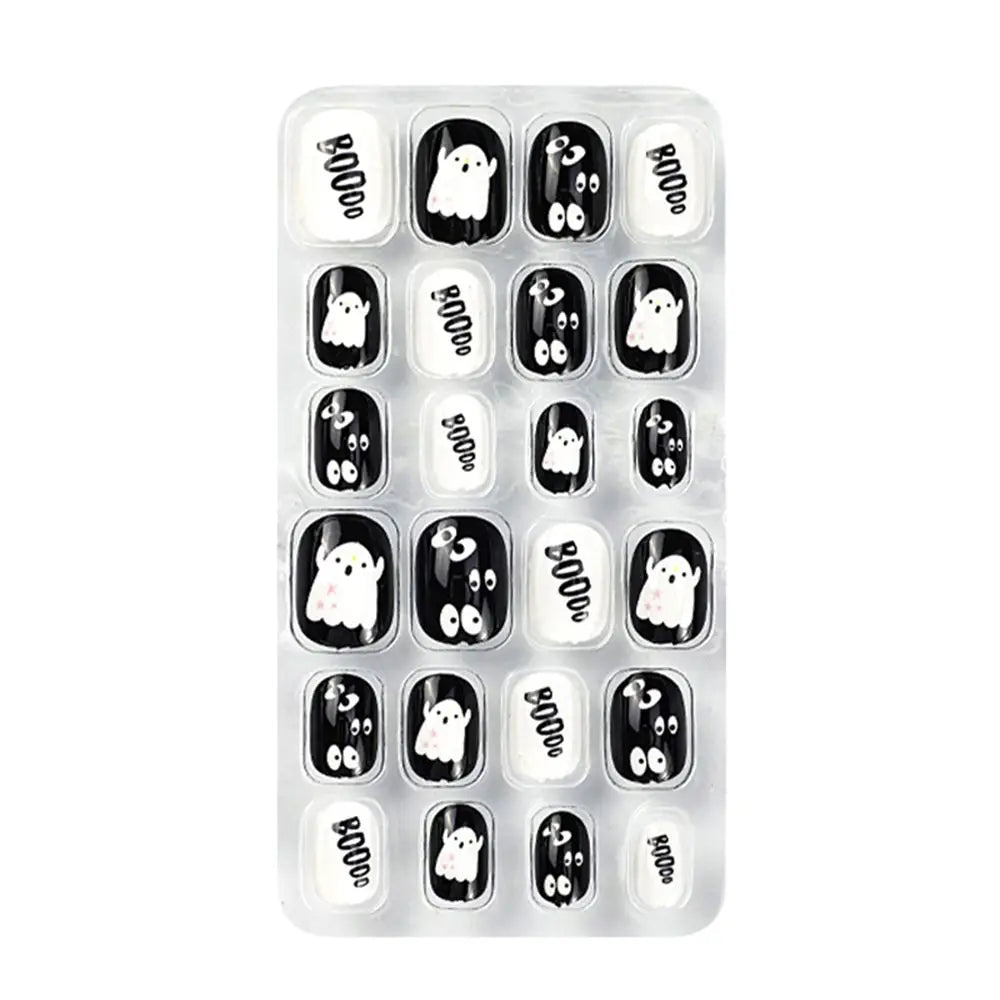 24-Pc Cartoon Y2K Press-On False Nails | Short Square Full Cover