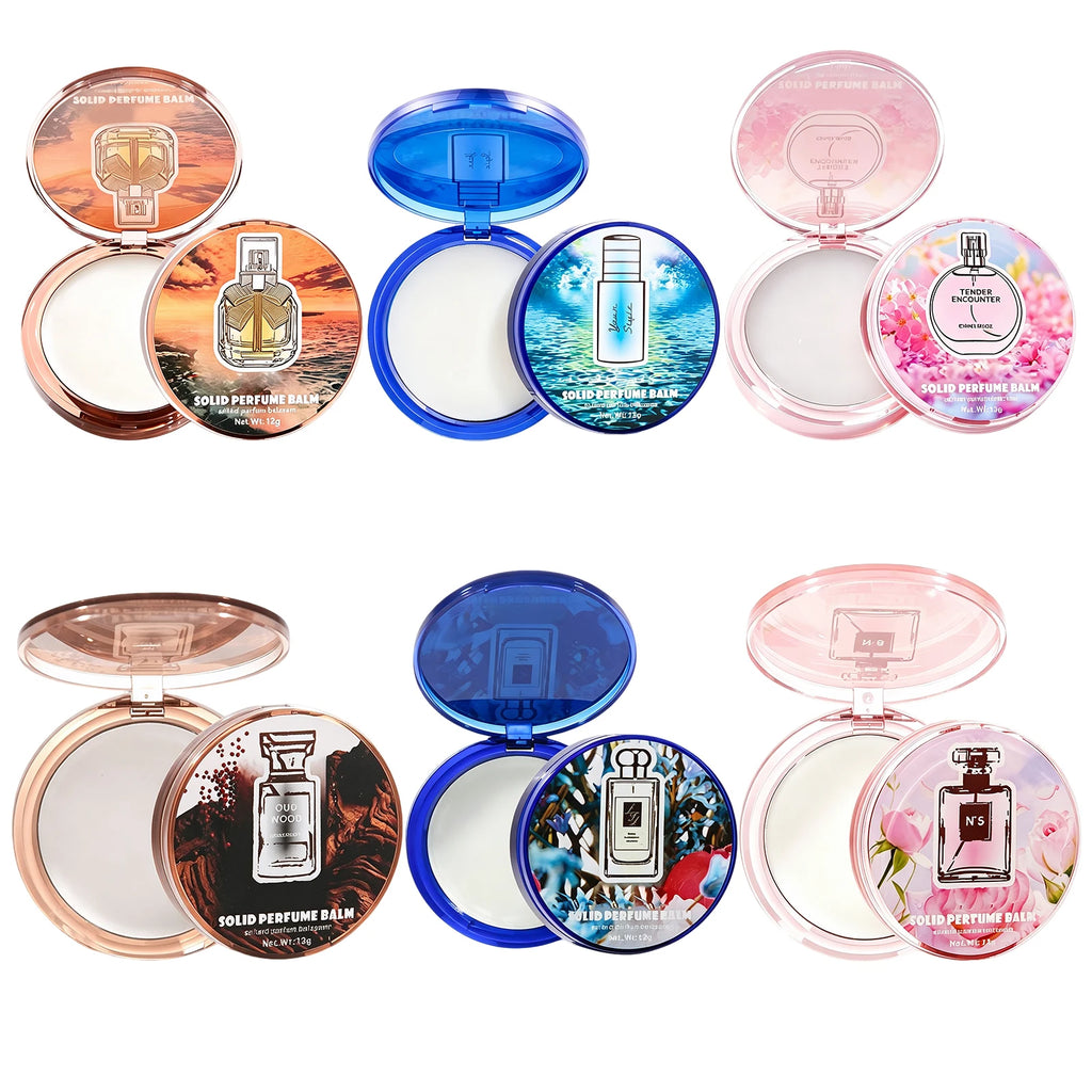 Solid Perfume Balm Set – 6 Scents Travel Pocket Fragrance