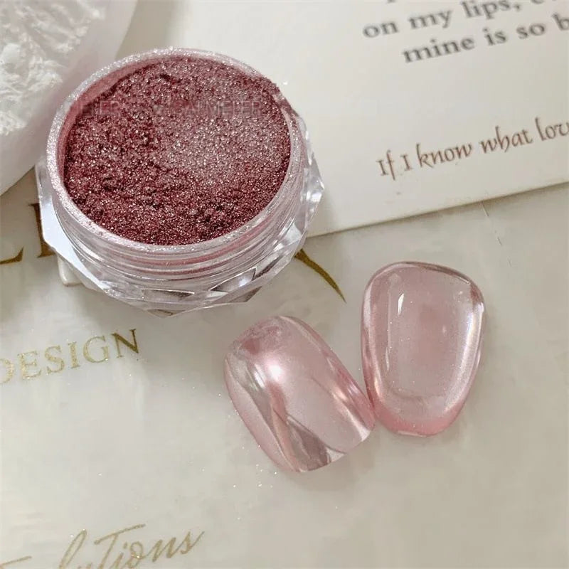 Aurora Mirror Chrome Nail Powder – Holographic Glitter Pigment