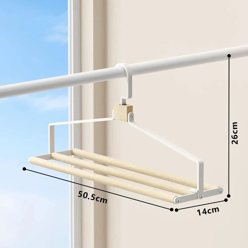 Foldable Blanket Drying Rack – Large Capacity Iron & Wood