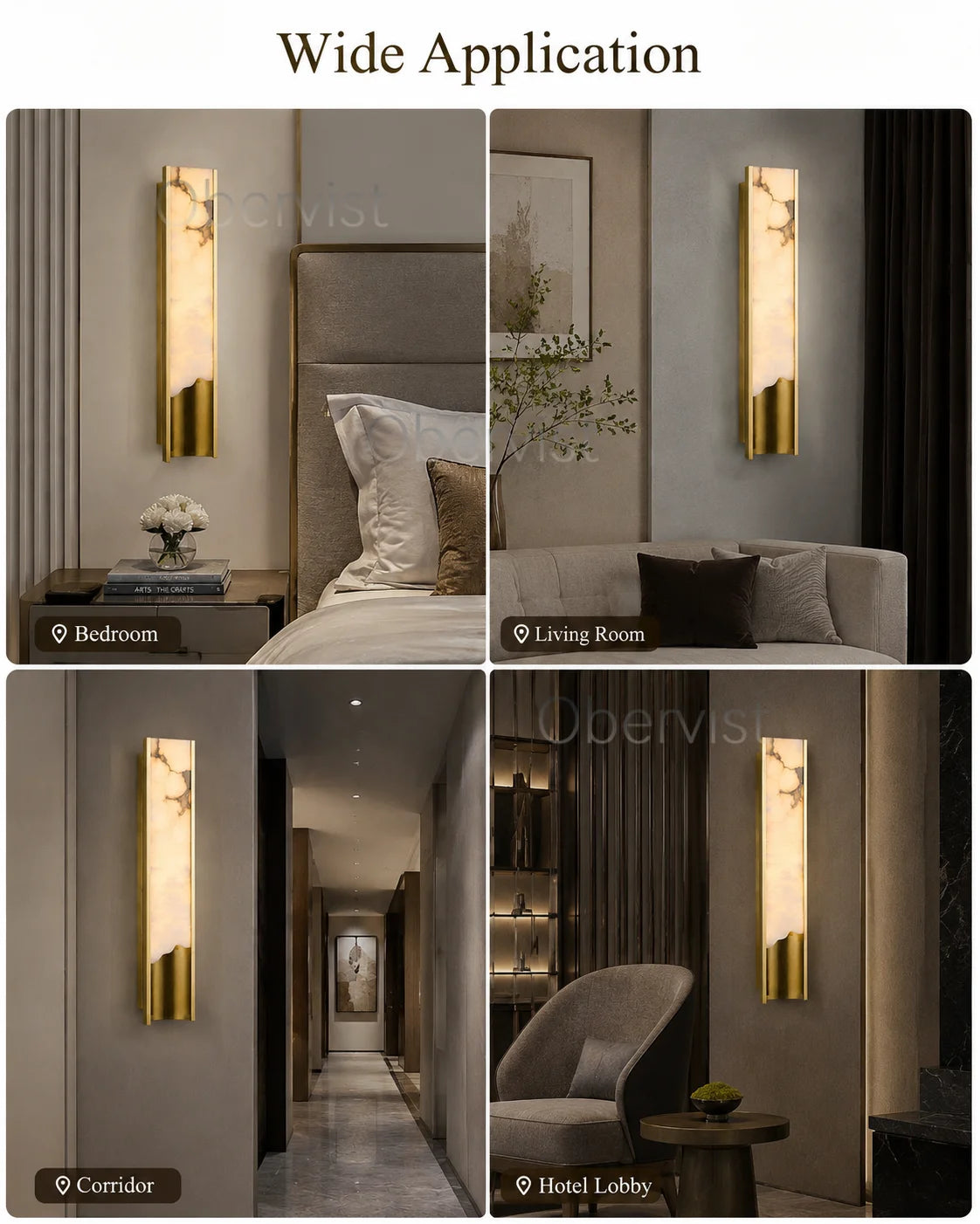 Slim Marble LED Wall Sconce – Vertical Ambient Wall Light