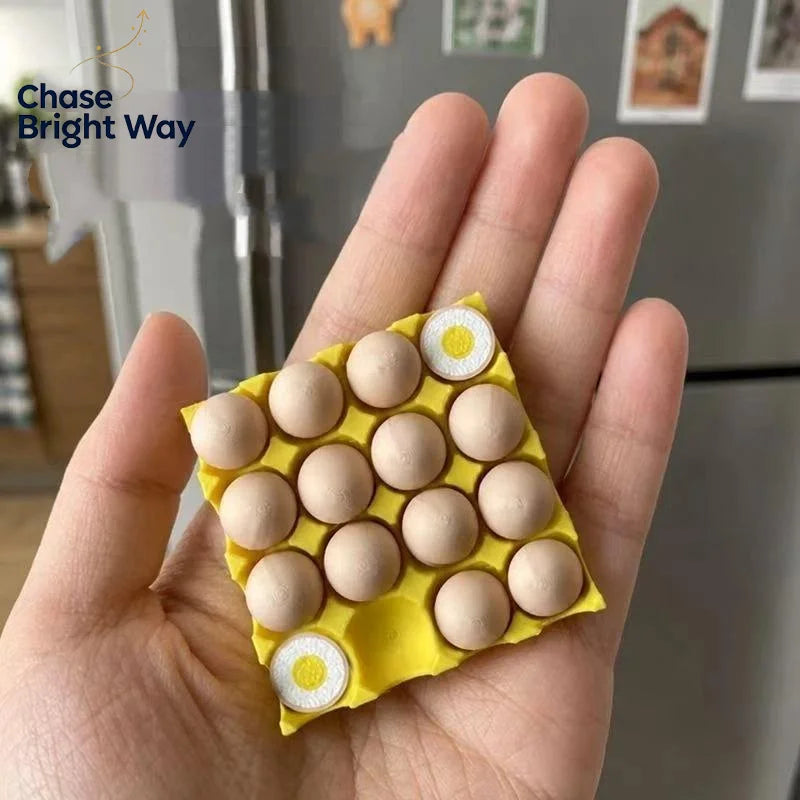 Egg-Shaped Fridge Magnets Set – 16 Resin Push Pins with Tray