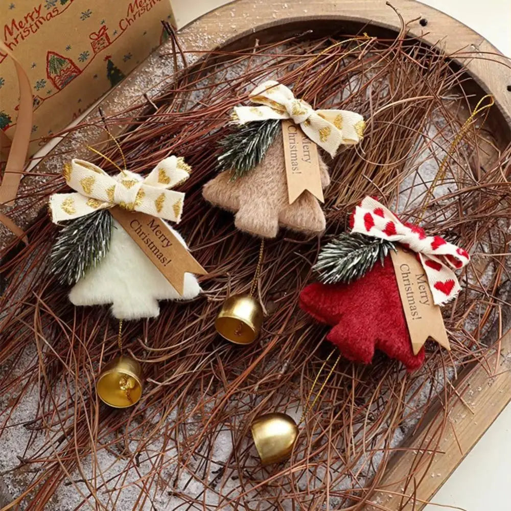 Plush Christmas Bell Pendant – Cute Festive Tree Ornament