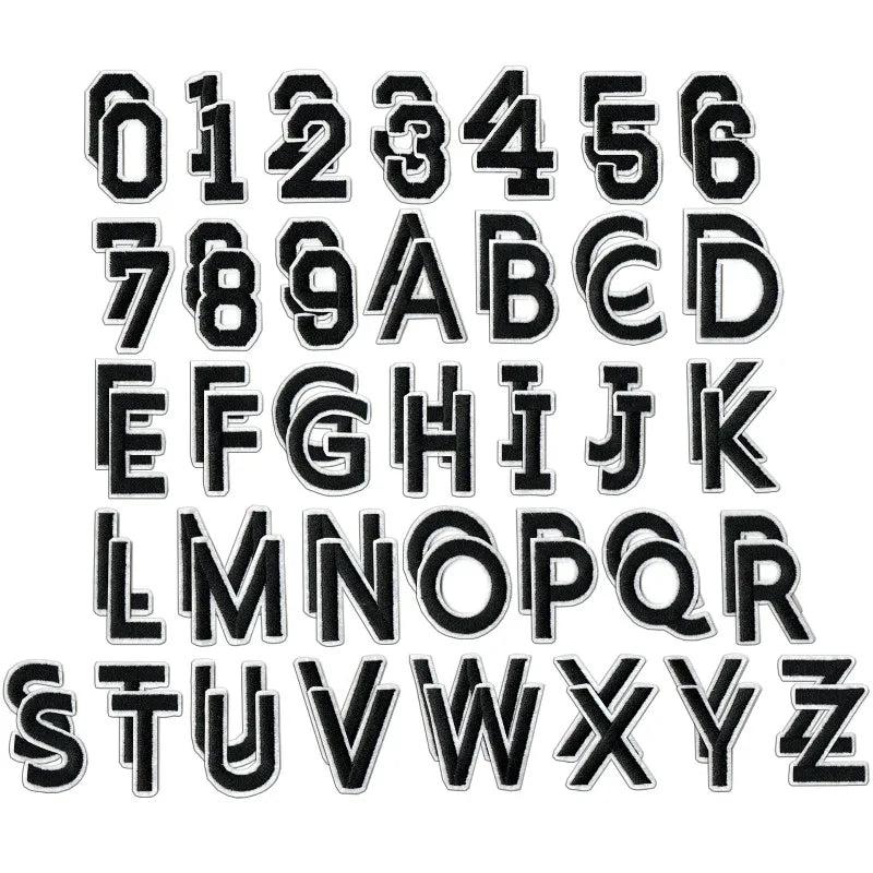 72-Piece Iron-On Letter & Number Patches – Full A-Z, 0-9 Set