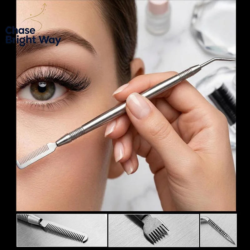 Stainless Steel Eyelash Comb & Perming Stick – Dual Head