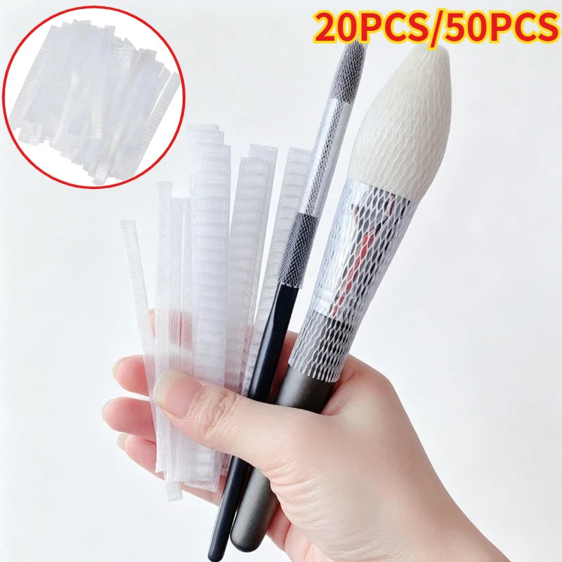 Makeup Brush Protective Mesh Covers – 20/50 Pack Nylon Sleeves