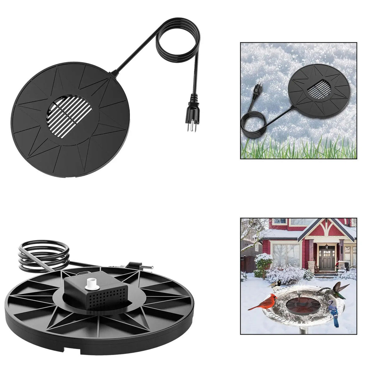 Thermostatic Bird Bath Heater Deicer – 70W Outdoor Winter