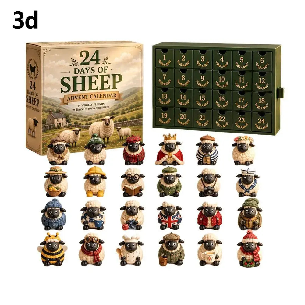 2026 Christmas Advent Calendar – 24 Cat Figurine Ornaments