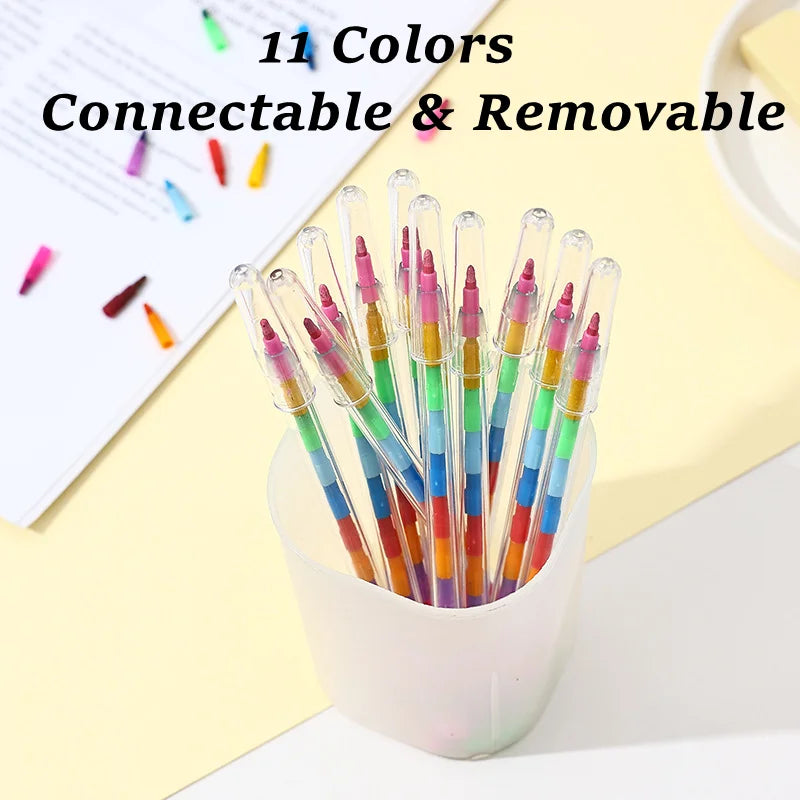 Stackable Colorful Wax Crayons Set 12-36 Pcs – Kids Art