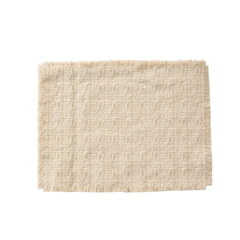 Beige Cotton Square Placemat – Table Mat & Photo Prop
