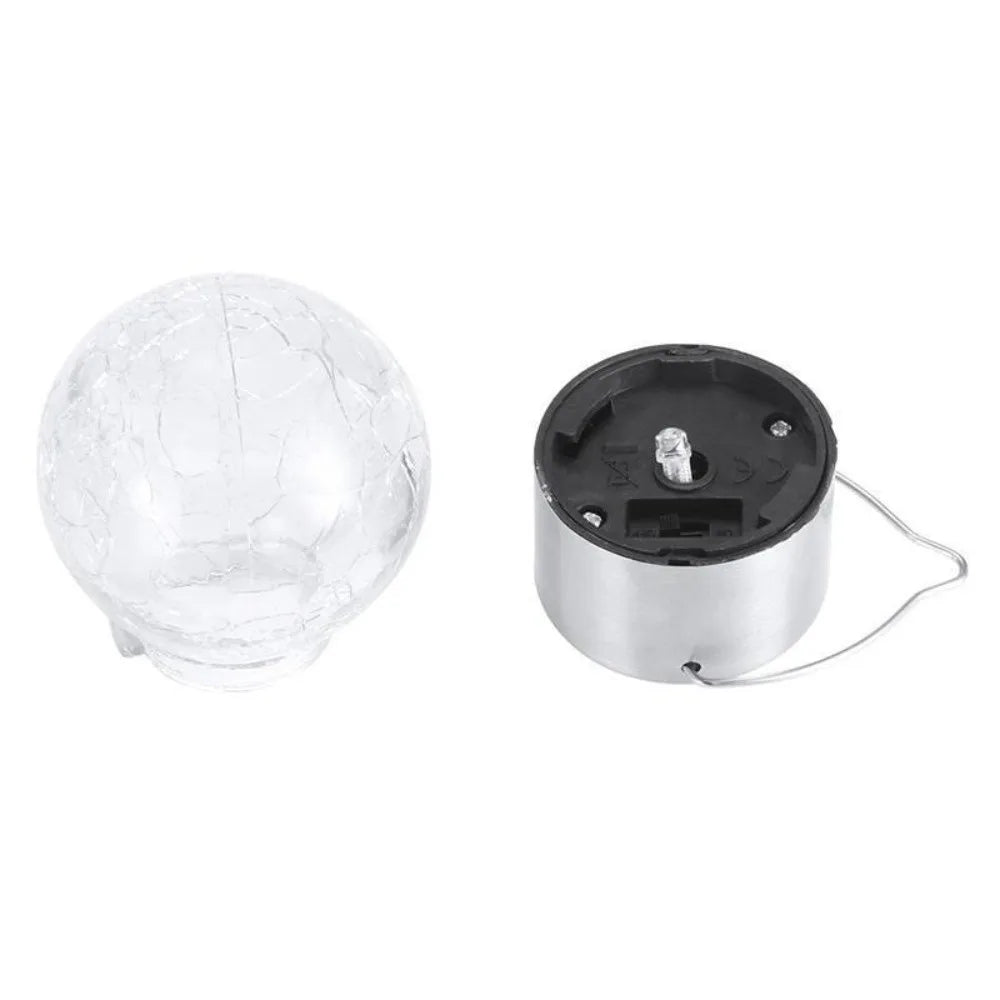 Solar Hanging Lantern – Waterproof Crackled Glass Garden Globe