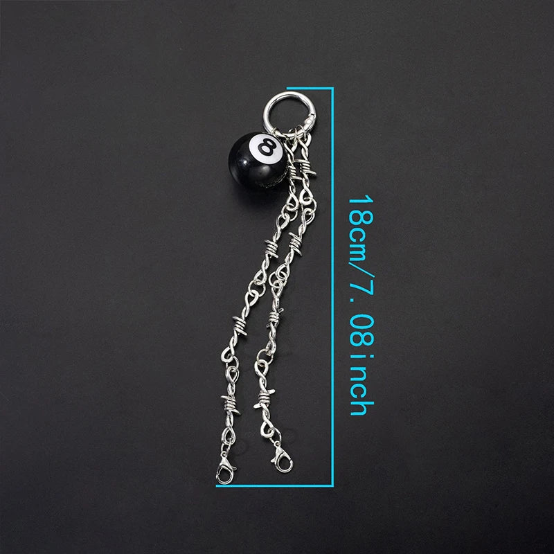 Punk Metal Shoe Chain – Hollow Heart & Pentagram Pendant
