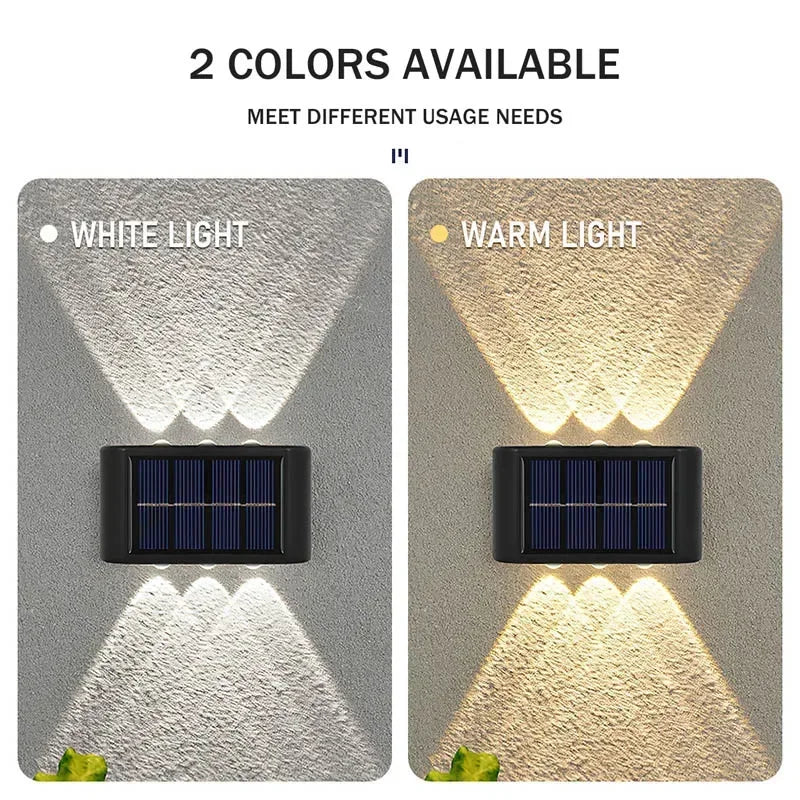 Solar Outdoor Wall Light IP65 Waterproof LED Up & Down Lamp