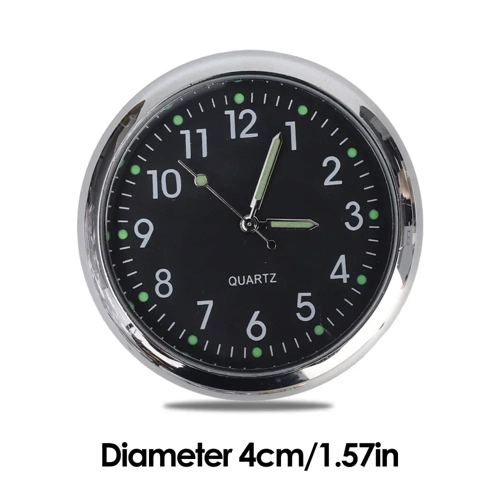 Mini Luminous Quartz Car Clock – Stick-On & Air Vent Mount
