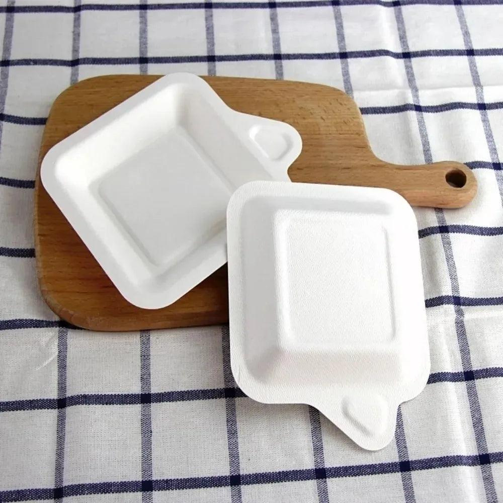 50-Pack Disposable Square Paper Plates | Eco-Friendly Party