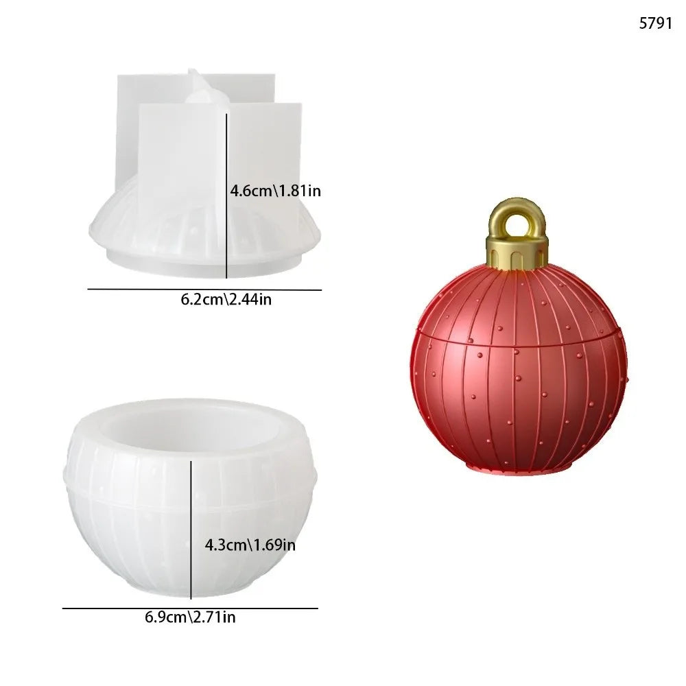 Silicone Christmas Bauble Ball Mold – Resin, Candle & Soap