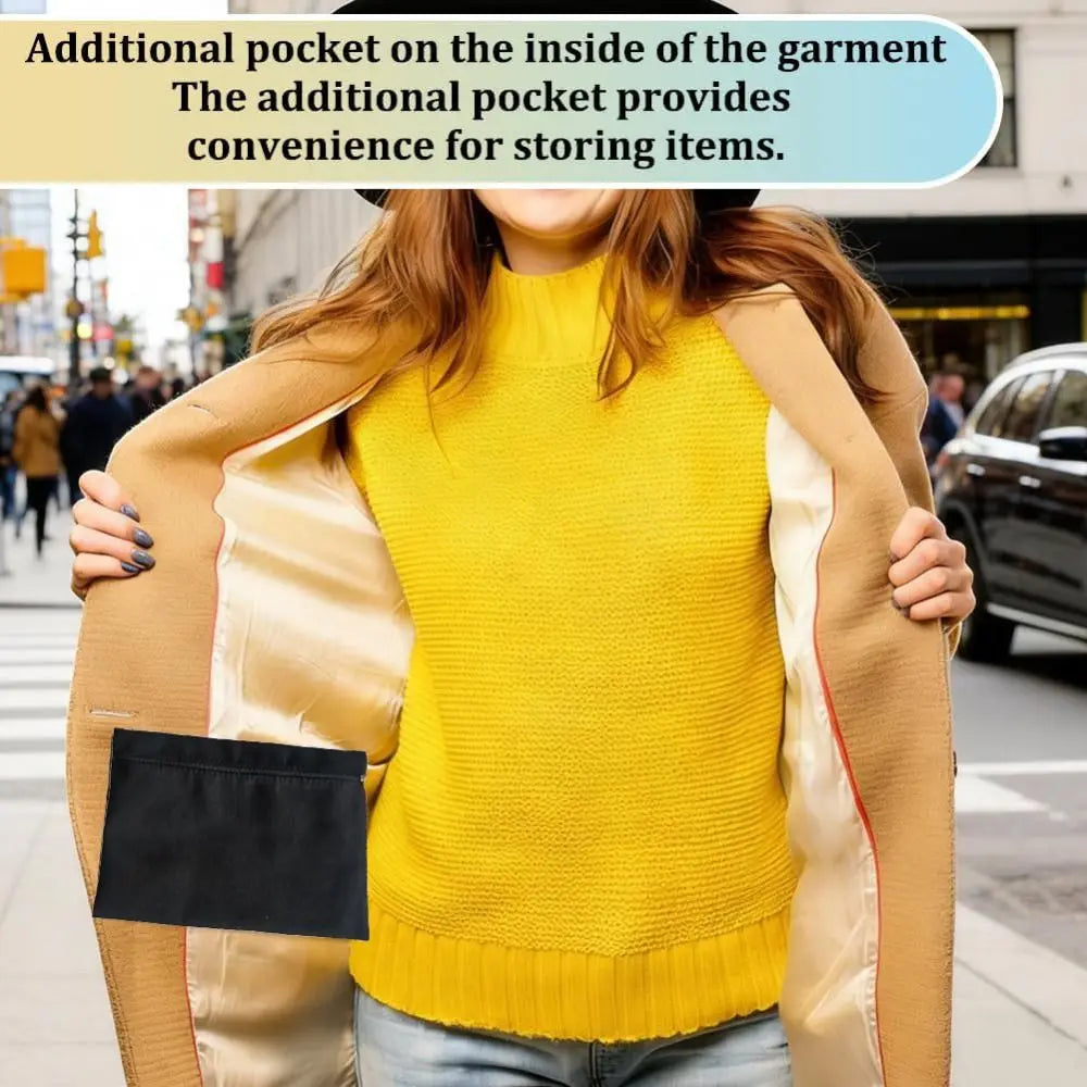 Zipper Sew-In Hidden Pocket – Polyester Travel Wallet Pouch
