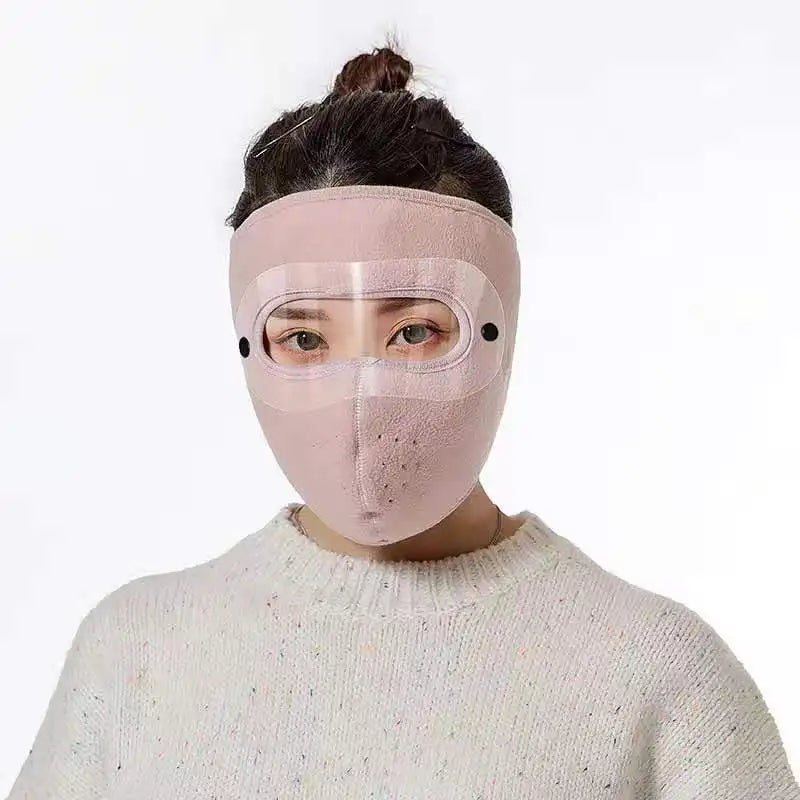 Winter Fleece Motorcycle Face Mask – Goggles & Ear Protection