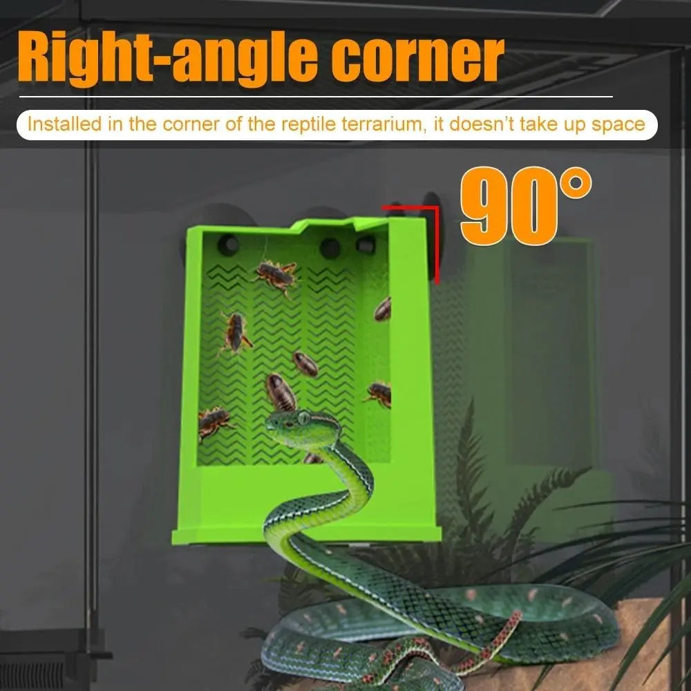 Reptile Hanging Feeding Bowl – Suction Cup Lizard Food Tray
