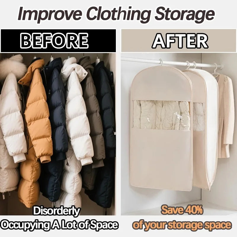 Compression Hanging Garment Bags M+L+XL – Closet Dust Cover