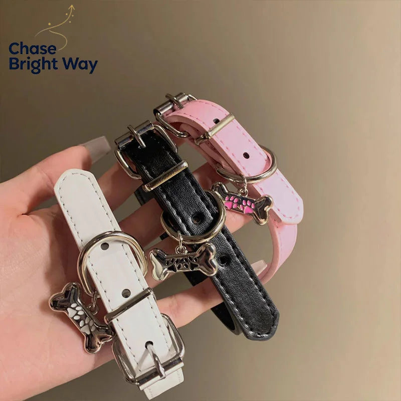 Punk Y2K Dog Claw Bone Choker Necklace – PU Leather Charms
