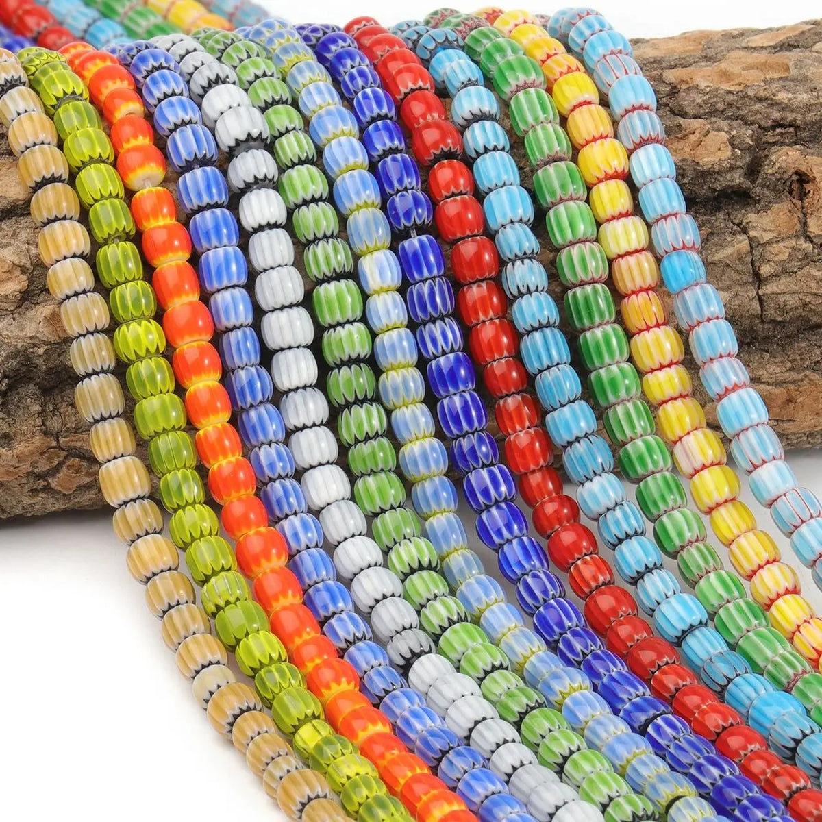 Nepal Lampwork Glass Beads 6mm – Pumpkin Shape DIY Jewelry