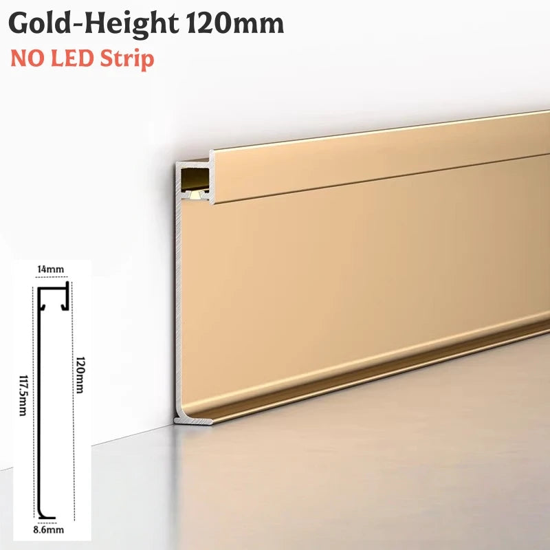 Ultra-Thin Recessed LED Skirting Baseboard Aluminum Profile 150mm