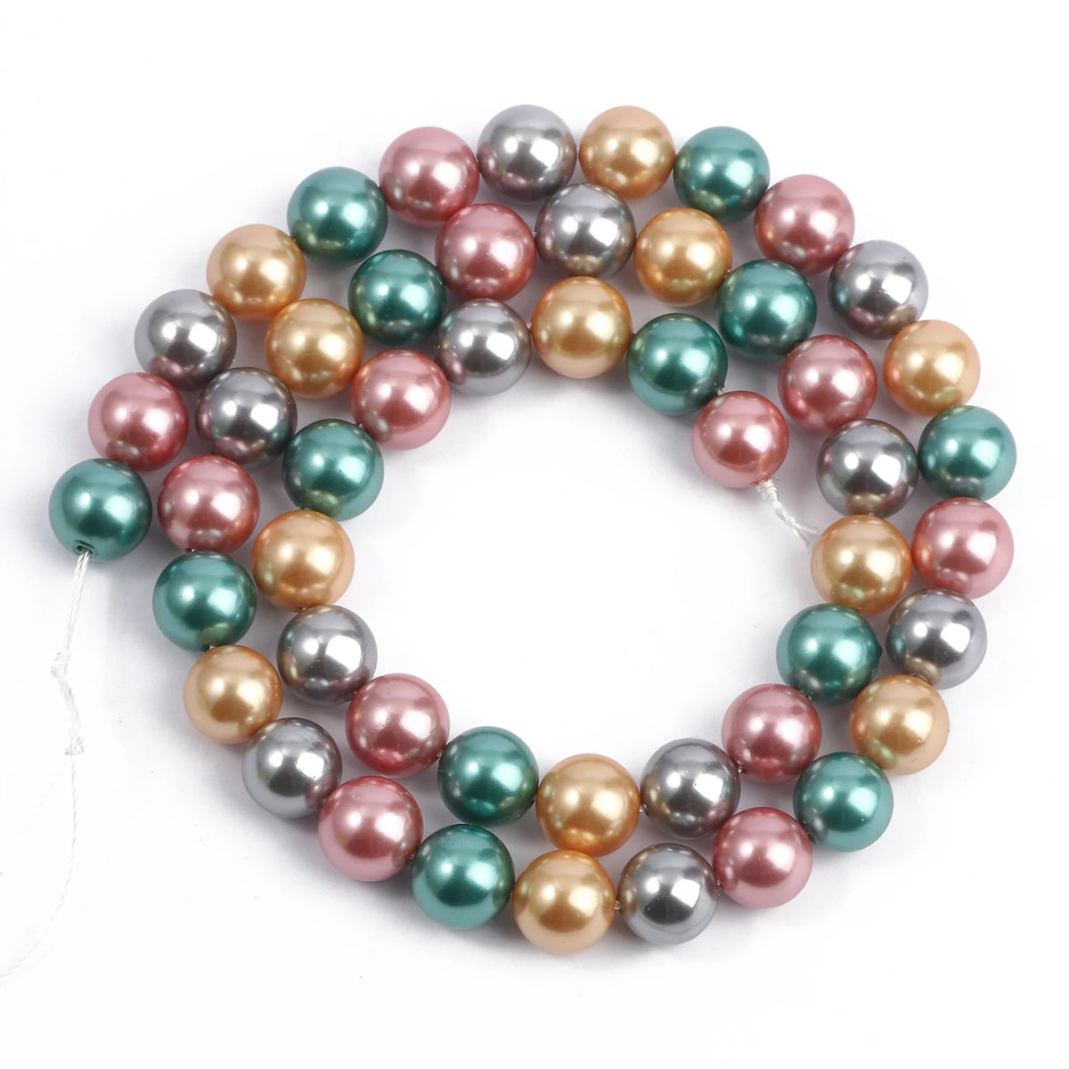 Multicolor Round Shell Pearl Beads for DIY Jewelry Making 6–12mm