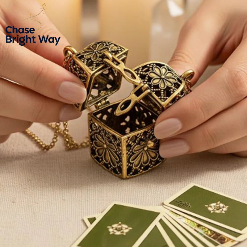 Tarot Locket Necklace with 22 Mini Major Arcana Cards
