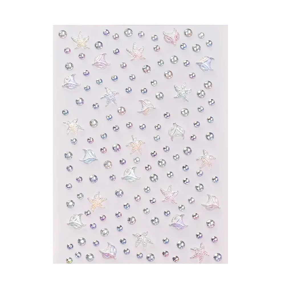 3D Aurora Iridescent Face Rhinestone Stickers | Body Art Gems