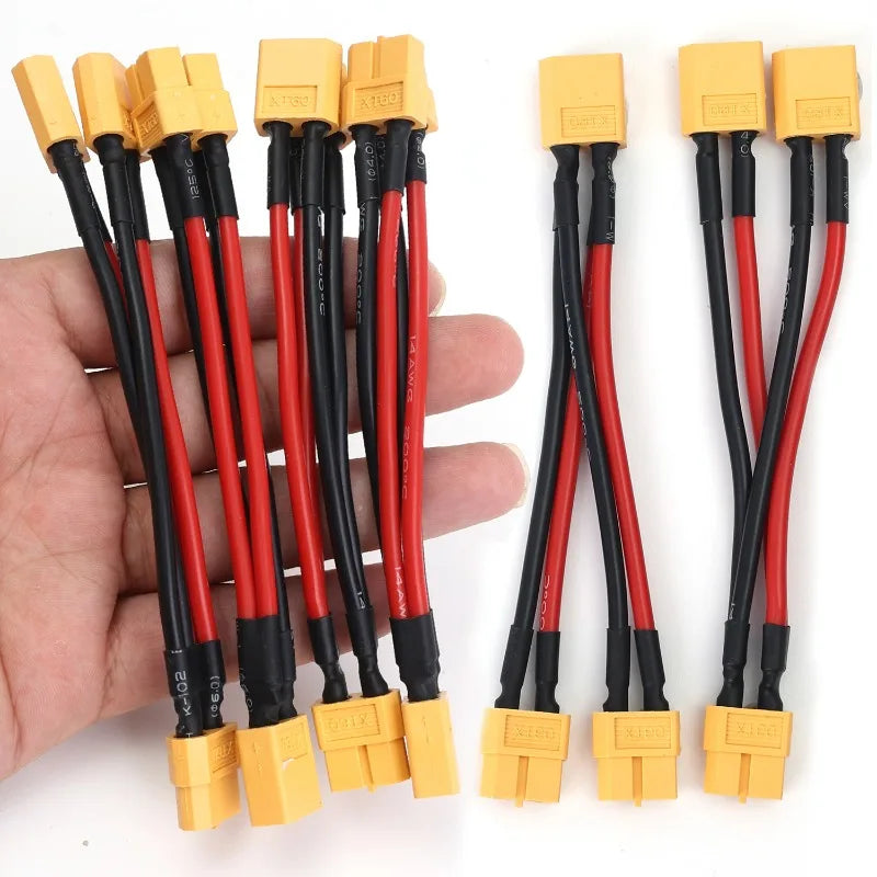 XT60 Parallel Battery Connector Y Splitter 14AWG Silicone Wire