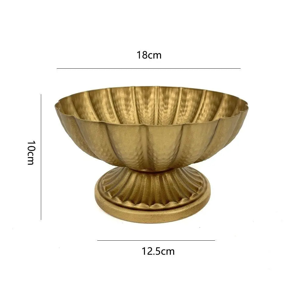 Vintage Gold Iron Flower Pot – Indoor Outdoor Planter Vase