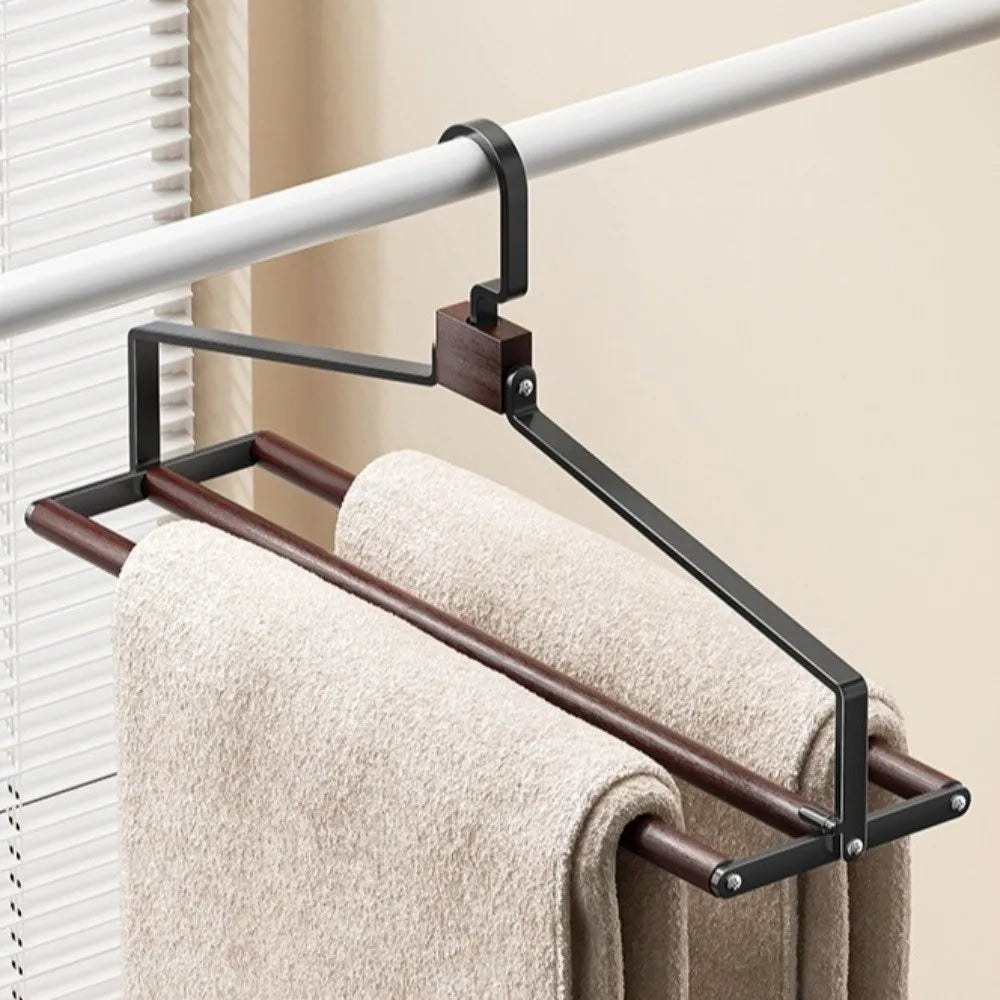Foldable Blanket Drying Rack – Large Capacity Iron & Wood