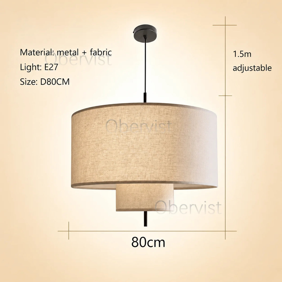 Wabi Sabi Fabric Pendant Light | Nordic Chandelier E27 LED
