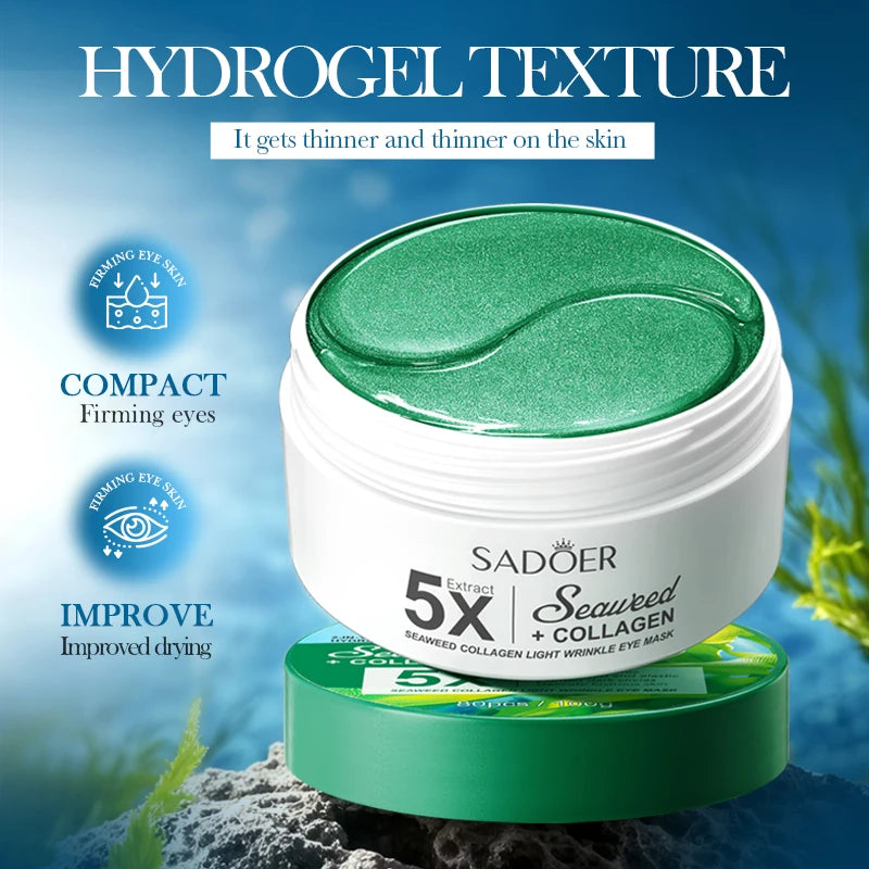 SADOER Seaweed Collagen Eye Masks 80 Pcs – Hydrating Gel Patches