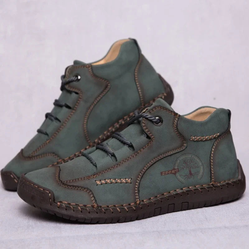 LEDP Retro Men's Ankle Boots – Non-Slip Lace-Up Motorcycle Style