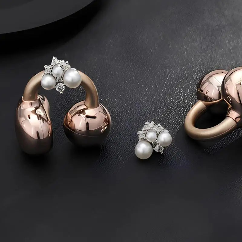 Rhinestone Flower Earbud Charm Clip – Rotating Shiny Decor