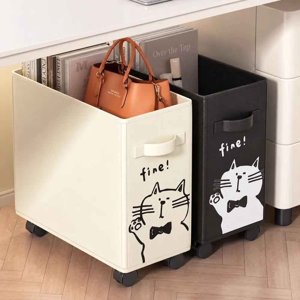 Under-Desk Rolling Storage Cart – Multi-Tier Mobile Organizer