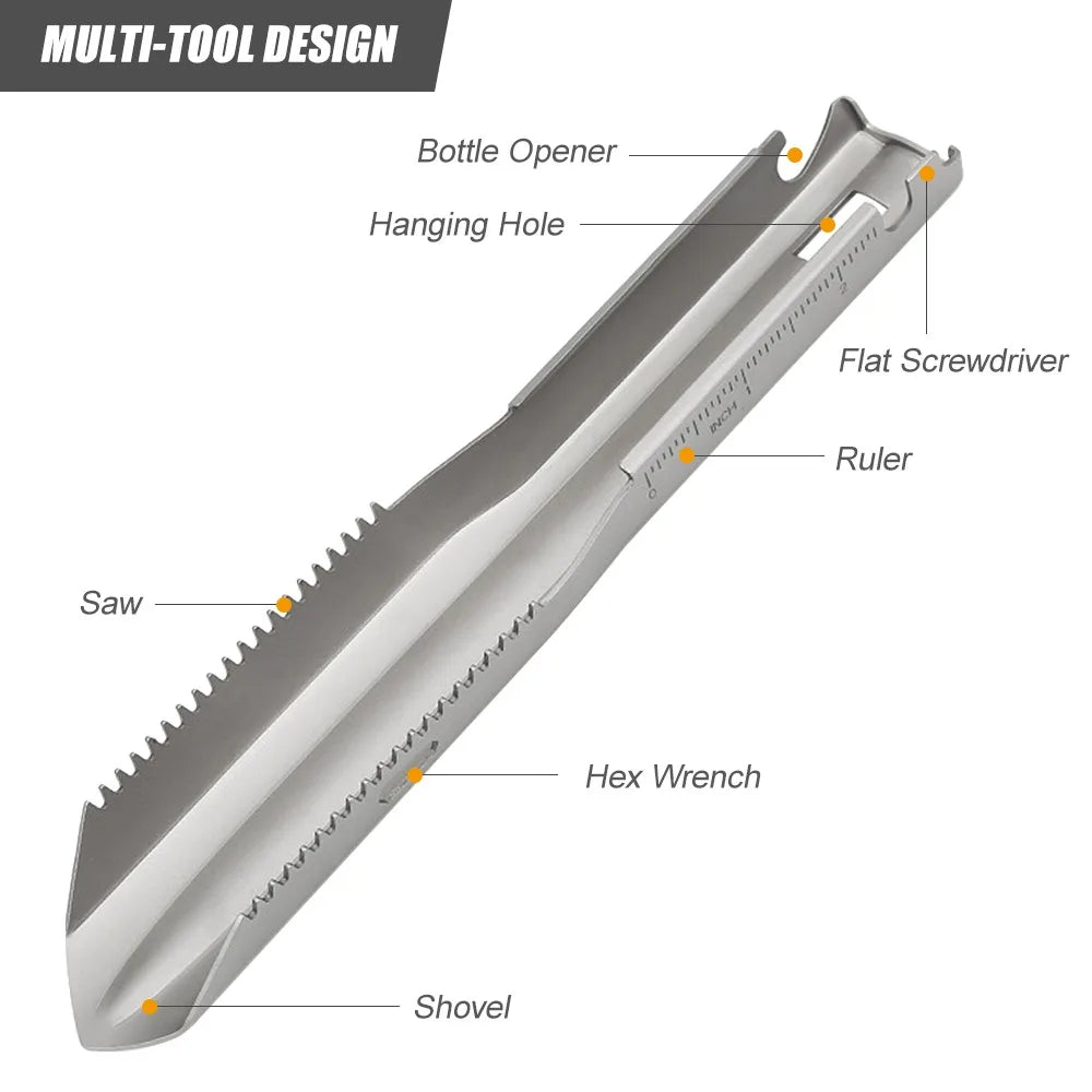 Ultralight Titanium Backpacking Trowel – Multi-Tool Shovel