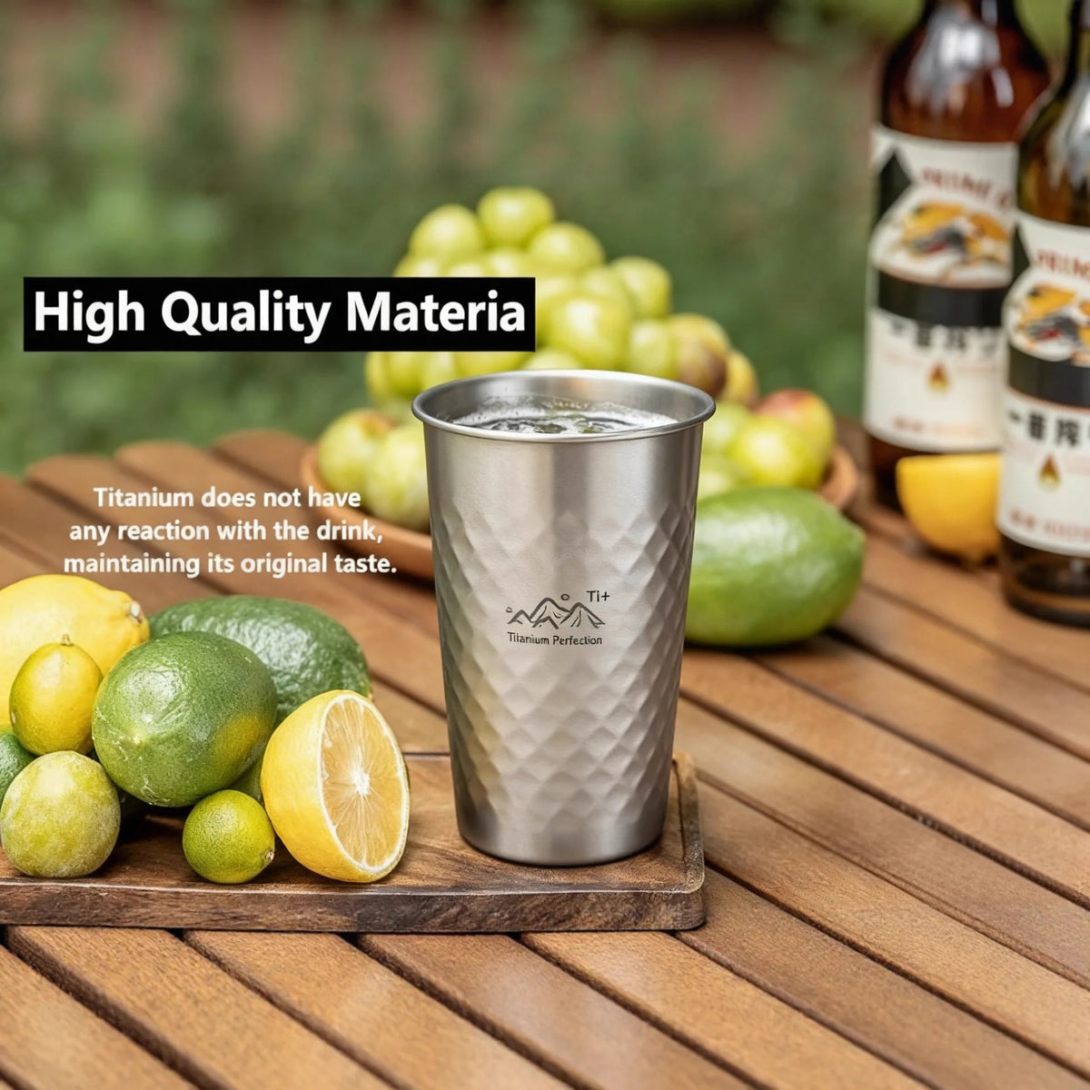 Titanium-Finish Stainless Steel Camping Cup 350–600ml | 1–3 Pack