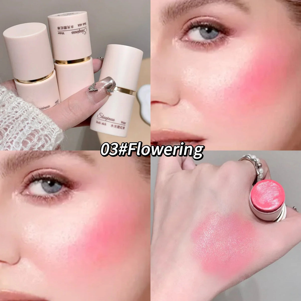 SHAQINUO Cream Blush Stick – Watery Glow Korean-Style Cheek Tint
